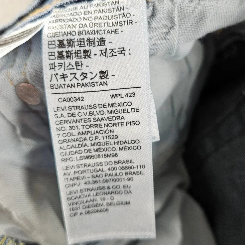 Levis‎ 505 Jeans Mens 38x30 Blue Denim Medium Wash Straight Leg Regular Fit